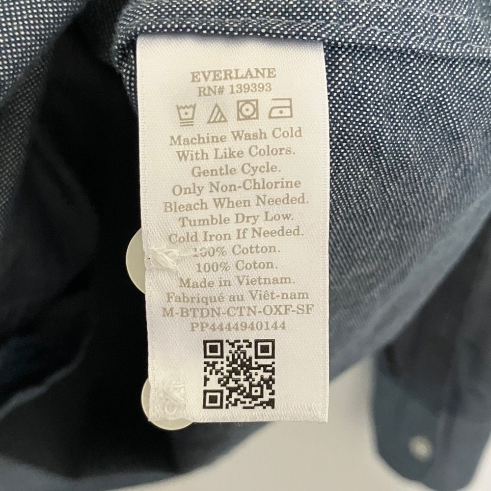 Everlane Uniform Standard Fit Blue Cotton Button Down Shirt, Men’s XS - Picture 4 of 7